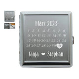 Zigarettenetui Jahrestag Kalender mit Namen und Datum graviert personalisierbar