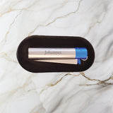 Clipper-Metall-Feuerzeug-silber-blau- Gravur