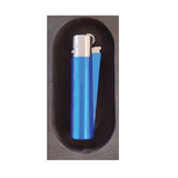 Clipper Metall-Feuerzeug silber-blau mit Gravur  I Geschenke-Macher