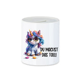 Spardose - Einhorn Du machst das toll