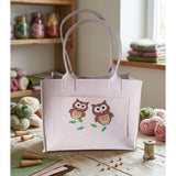 Filztasche Shopper handmade genaeht und mit Eulen bedruckt