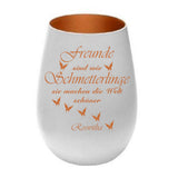 Freunde sind wie Schmetterlinge  - Windlicht mit Gravur und personalisierbar