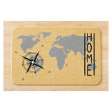 Landkarte mit Kompass Home Fußmatte