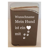 Hadson Twin Lite Feuerzeug mit Gravur - Mein Hund ist ein Herz ...