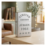 Limited Edition Name und Jahrgang auf Zippo chrome gebürstet graviert