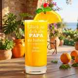 Longdrinkglas mit Gravur Glueck ist dich als Papa zu haben Wunschname personalisiert