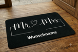 Fußmatte mit Mr und Mrs und Wunschname bedruckt