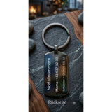 Notfall Schluesselanhanger mit gravur personalisiert auf der rueckseite kontaktdaten