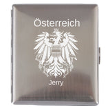 Zigarettenetui mit dem Österreich Adler und Name graviert