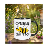 Optimismus Biene Sumsi mit Po Tasse bedruckt