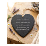 Schieferherz mit langelebiger Gravur mit Spruch als Geschenkidee für das Zuhause