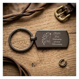 Schluesselanhaenger als Geschenk Pferd Name und Text Gravur