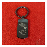Schutzengel Schlüsselanhänger Metall Ebony personalisierbar