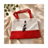Tasche aus Polyester in rot-weiß und bestickt mit der Smart Lady