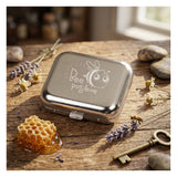 Taschenaschenbecher aus Metall mit Gravur bee positiv Motiv Biene