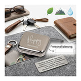 Taschenascher Happy mit Name graviert personalisierbar