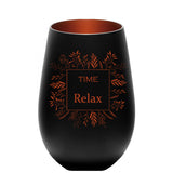 Time to relax Windlicht Glas mit Gravur