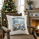 Weihnachtliches Kissen 40x40cm bedruckt mit 2 Wichtel und Merry Christmas you all