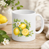 Zitronen-Tasse mit floralem Motiv