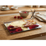 bedruckte Glasplatte mit Waffel Motiv