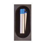 Clipper Metall-Feuerzeug silber-blau mit Gravur  I Geschenke-Macher