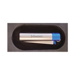 Clipper Metall Feuerzeug silber-blau mit Wunschname graviert