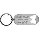 Flaschenöffner Schlüsselanhänger mit Gravur-Bester Bruder und bester Freund der Welt