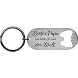 Flaschenöffner Schlüsselanhänger mit Gravur-Bester Papa und bester Freund der Welt
