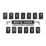 Mafia Cards Collection - mit Mafiamotiven gravierte Zippos Black Matte mit Chrom-Kern