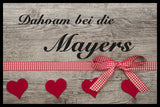 Fussmatte mit Motiv bayrisch Dahoam bei die personalisiert 40x60cm oder 50x75cm