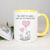 Die Welt ist schön, weil du mit drauf bist. - Füchse Tasse