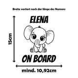 Wunschname on Board mit verschiedenen süßen Tiermotiven - Autosticker