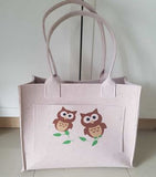Filztasche Shopper handmade genäht mit Eulen bedruckt I Geschenke-Macher
