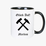 Glück Auf! Tasse personalisierbar mit Name