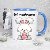 Hase mit Ei - personalisierbar - Tasse