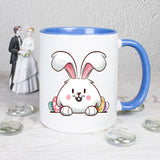 Hase mit Eier hinter sich - personalisierbar - Tasse