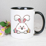 Hase mit Eier hinter sich - personalisierbar - Tasse