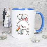 Hase mit Möhre - personalisierbar - Tasse