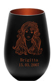 Sternzeichen  - Windlicht schwarz-bronze mit Gravur personalisierbar