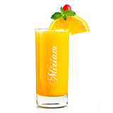Longdrink Saftglas mit Name hochkant graviert personalisiert