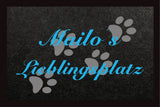 Lieblingsplatz Pfoten Name Fußmatte personalisiert