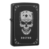 Mafia Cards Collection - mit Mafiamotiven gravierte Zippos Black Matte mit Chrom-Kern