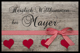 Fussmatte mit Motiv bayrisch Herzlich Willkommen personalisiert 40x60cm oder 50x75cm