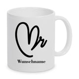 Mrs Mr bedruckte Tasse personalisiert mit Wunschname