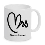 Mrs Mr bedruckte Tasse personalisiert mit Wunschname