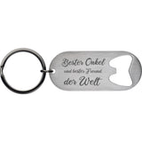 Flaschenöffner Schlüsselanhänger mit Gravur-Bester Onkel und bester Freund der Welt