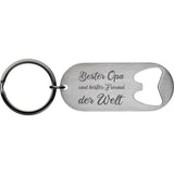 Flaschenöffner Schlüsselanhänger mit Gravur-Bester Opa und bester Freund der Welt