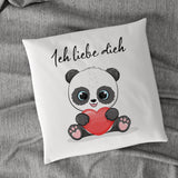 Panda Herz verschiedene Varianten 40x40cm Kissen mit Füllung personalisiert