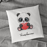 Panda Herz verschiedene Varianten 40x40cm Kissen mit Füllung personalisiert