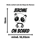 Wunschname on Board mit verschiedenen süßen Tiermotiven - Autosticker
